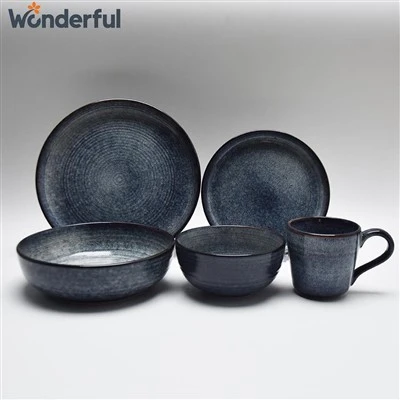 30pcs Retro Retro Reactive Dark Seramic Darkware Set